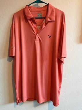 Callaway Coral Pink Short Sleeve Golf Polo